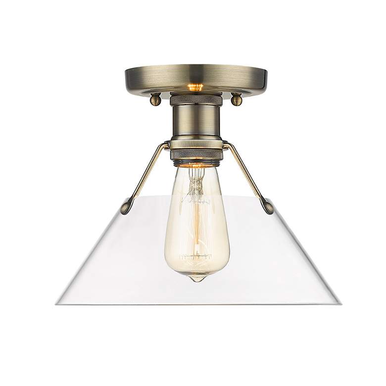 Image 2 Orwell 10" Wide Flush Mount in Aged Brass with Clear Glass more views