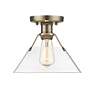 2_Orwell 10" Wide Flush Mount in Aged Brass with Clear Glass more views