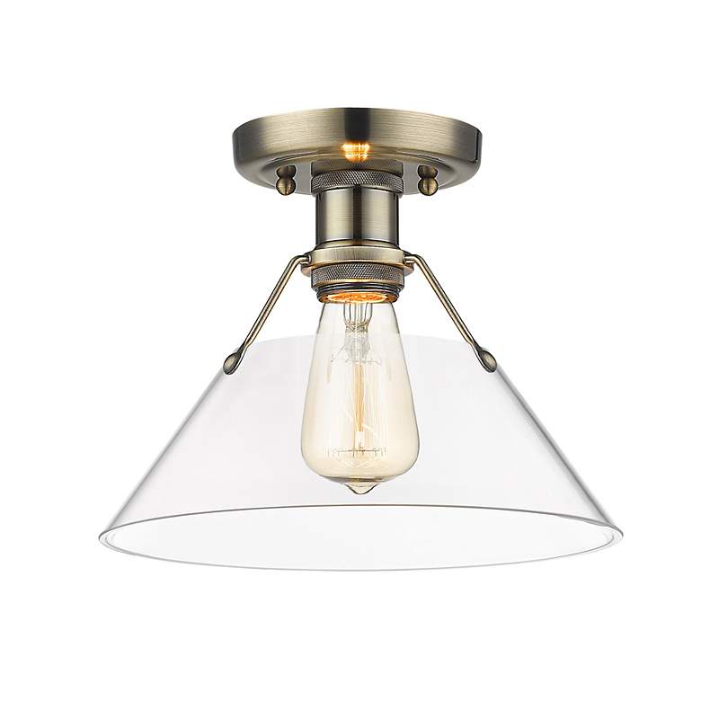 Image 3 Orwell 10" Wide Flush Mount in Aged Brass with Clear Glass more views