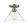 3_Orwell 10" Wide Flush Mount in Aged Brass with Clear Glass more views