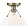 1_Orwell 10" Wide Flush Mount in Aged Brass with Opal Glass
