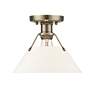 2_Orwell 10" Wide Flush Mount in Aged Brass with Opal Glass more views