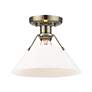 3_Orwell 10" Wide Flush Mount in Aged Brass with Opal Glass more views