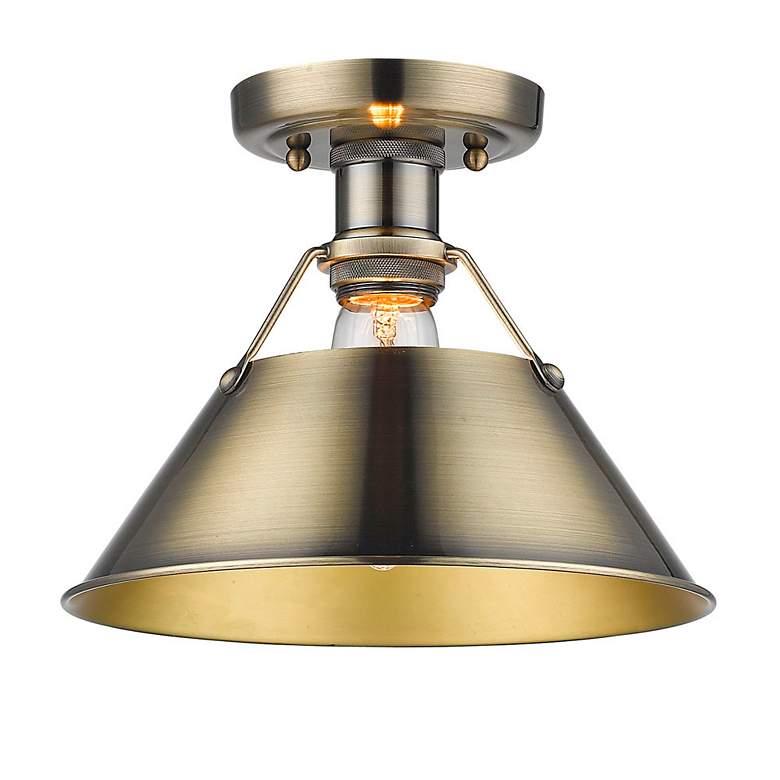 Image 2 Orwell 10" Wide Flush Mount in Aged Brass more views