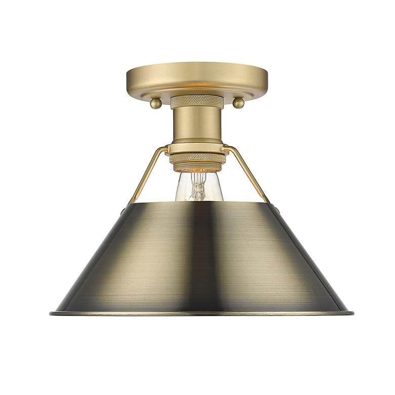 Image 2 Orwell 10" Wide Flush Mount in Brushed Champagne Bronze with Aged Bras more views