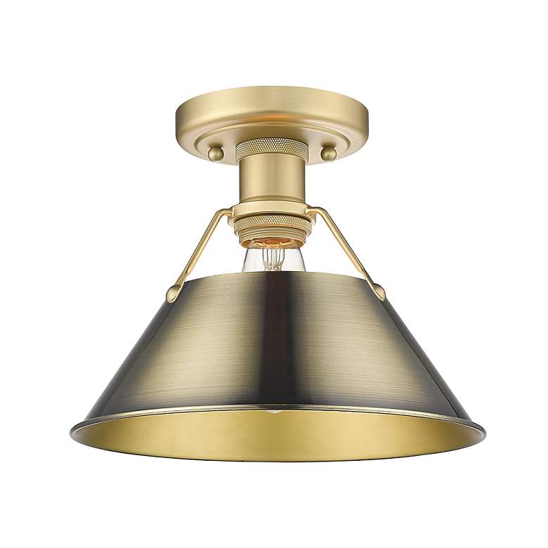 Image 3 Orwell 10" Wide Flush Mount in Brushed Champagne Bronze with Aged Bras more views