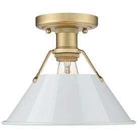 Image1 of Orwell 10" Wide Flush Mount in Brushed Champagne Bronze with Dusky Blu