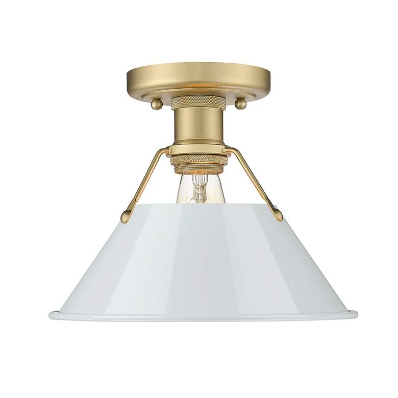 Image 2 Orwell 10" Wide Flush Mount in Brushed Champagne Bronze with Dusky Blu more views