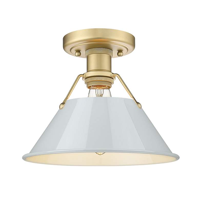 Image 3 Orwell 10" Wide Flush Mount in Brushed Champagne Bronze with Dusky Blu more views