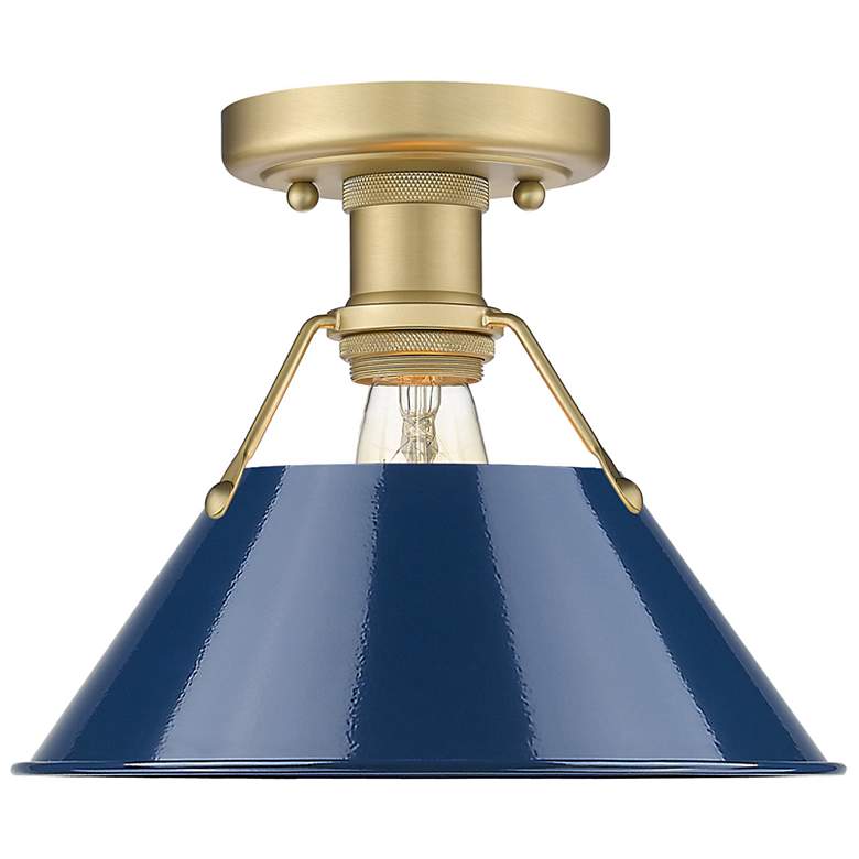 Image 1 Orwell 10" Wide Flush Mount in Brushed Champagne Bronze with Matte Nav