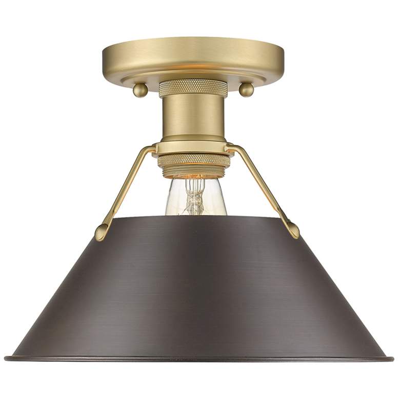 Image 1 Orwell 10" Wide Flush Mount in Brushed Champagne Bronze with Rubbed Br