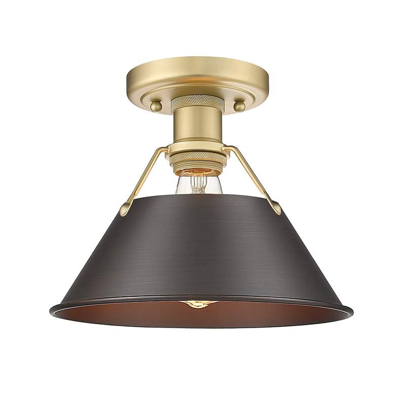 Image 3 Orwell 10" Wide Flush Mount in Brushed Champagne Bronze with Rubbed Br more views