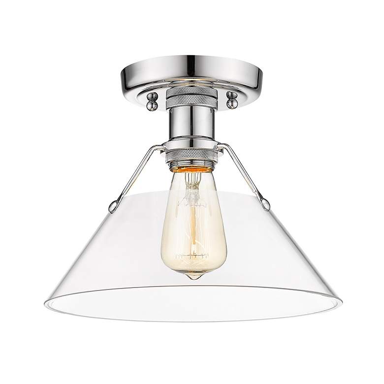 Image 3 Orwell 10" Wide Flush Mount in Chrome with Clear Glass more views