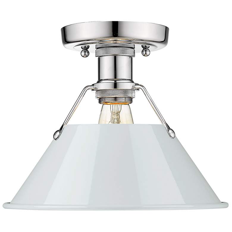 Image 1 Orwell 10" Wide Flush Mount in Chrome with Dusky Blue