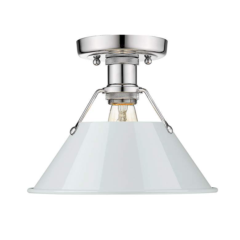 Image 2 Orwell 10" Wide Flush Mount in Chrome with Dusky Blue more views
