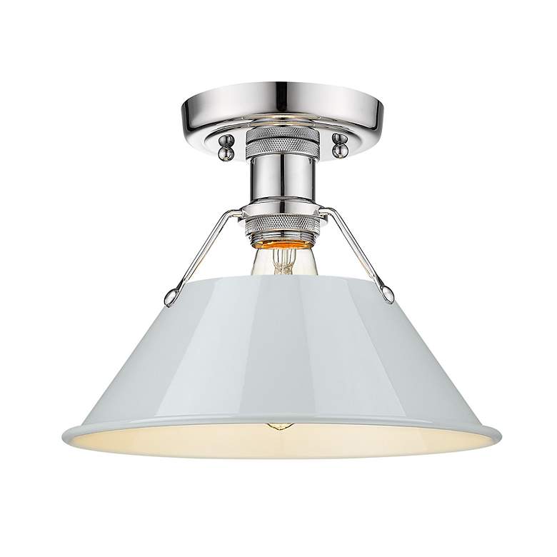 Image 3 Orwell 10" Wide Flush Mount in Chrome with Dusky Blue more views