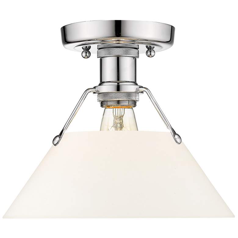 Image 1 Orwell 10" Wide Flush Mount in Chrome with Opal Glass