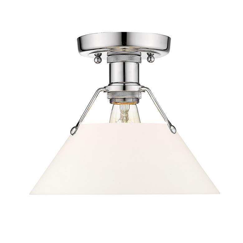 Image 2 Orwell 10" Wide Flush Mount in Chrome with Opal Glass more views