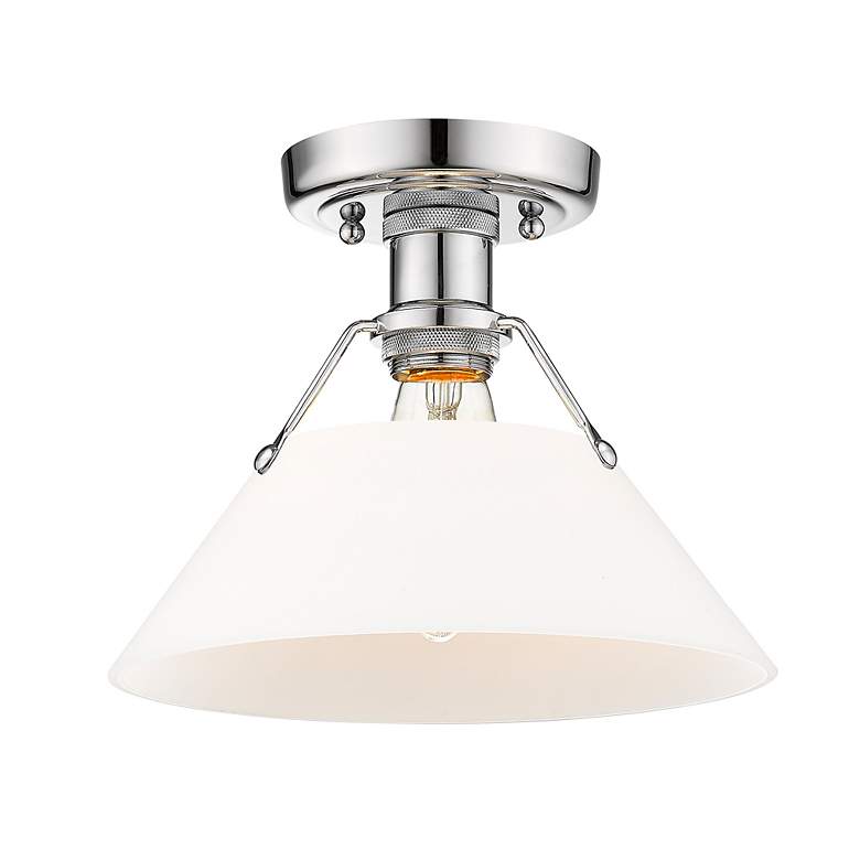 Image 3 Orwell 10" Wide Flush Mount in Chrome with Opal Glass more views