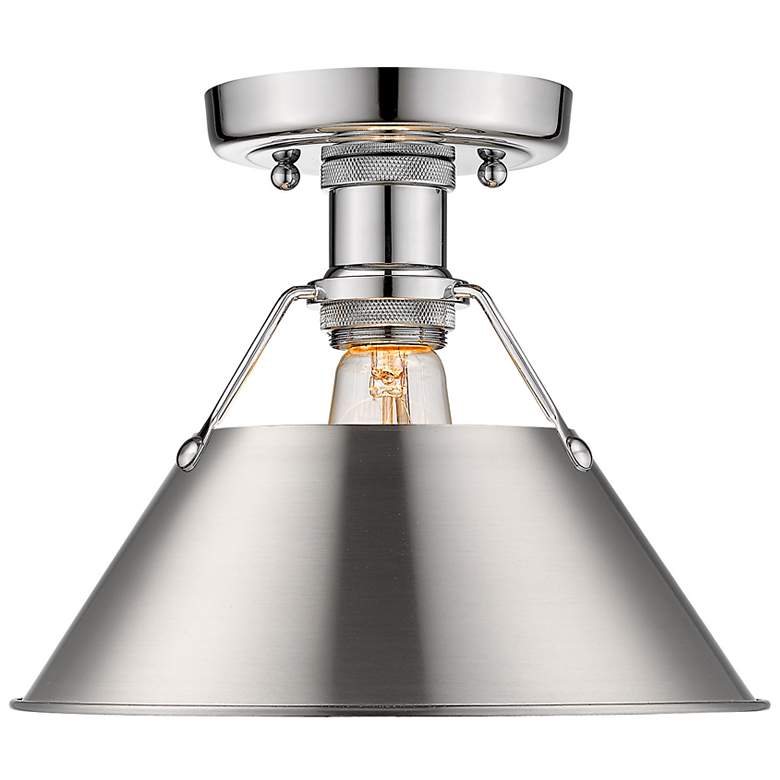 Image 1 Orwell 10" Wide Flush Mount in Chrome with Pewter