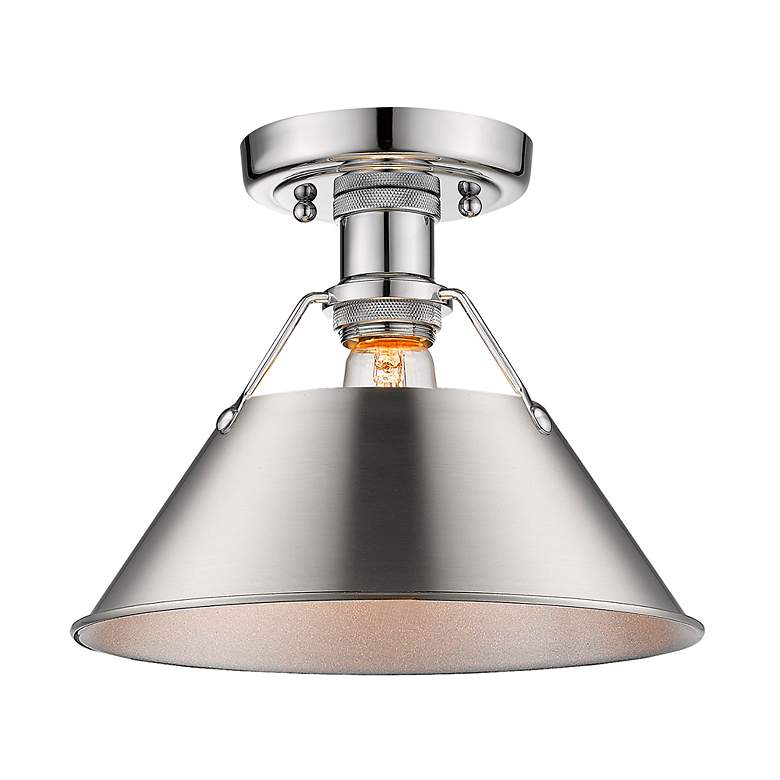 Image 2 Orwell 10" Wide Flush Mount in Chrome with Pewter more views