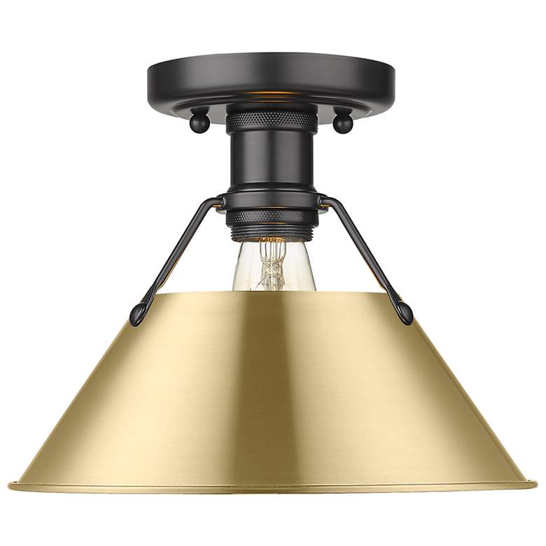Image 1 Orwell 10" Wide Flush Mount in Matte Black with Brushed Champagne Bron