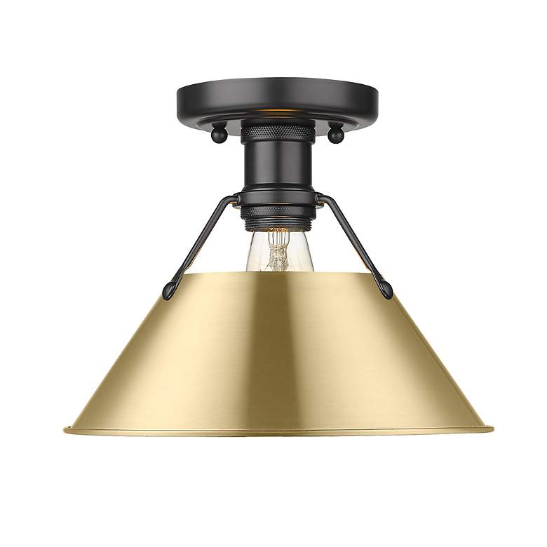 Image 2 Orwell 10" Wide Flush Mount in Matte Black with Brushed Champagne Bron more views