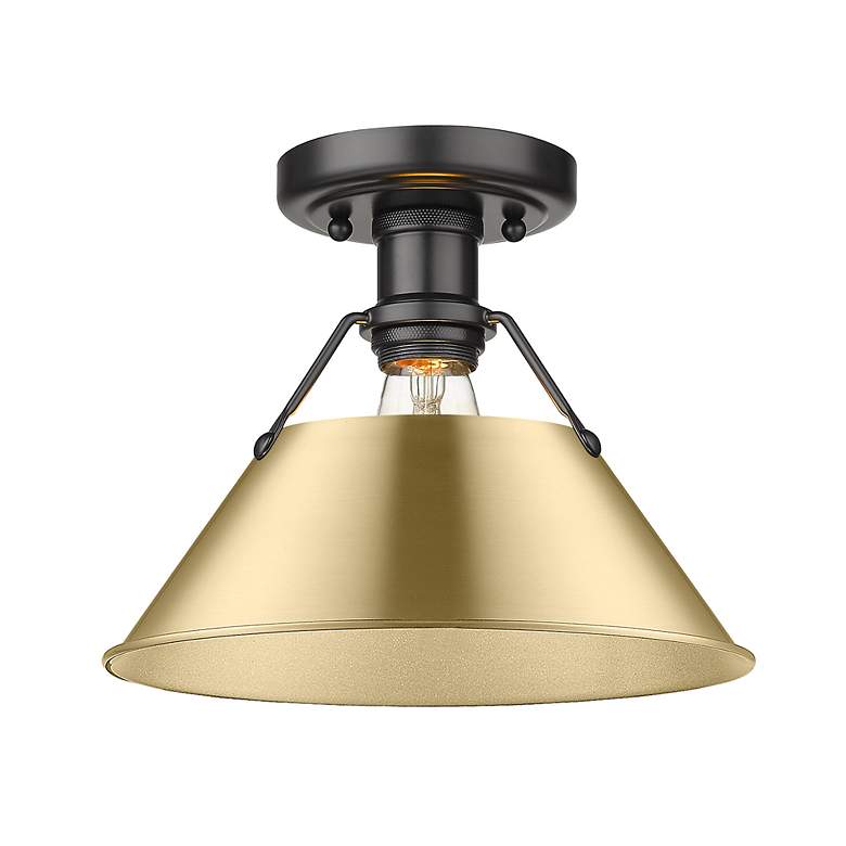 Image 3 Orwell 10" Wide Flush Mount in Matte Black with Brushed Champagne Bron more views