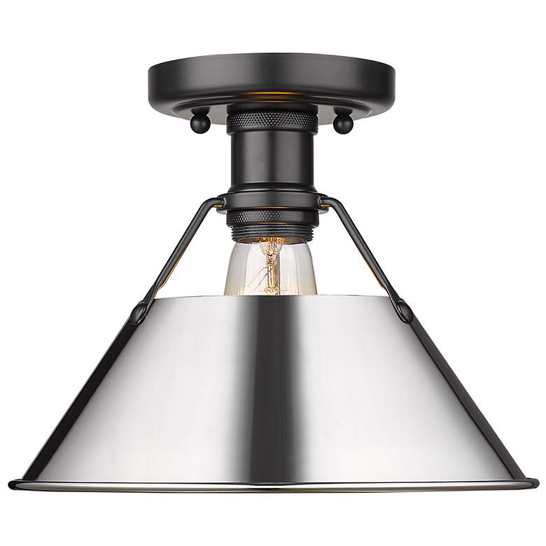 Image 1 Orwell 10" Wide Flush Mount in Matte Black with Chrome
