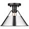 Orwell 10" Wide Flush Mount in Matte Black with Chrome