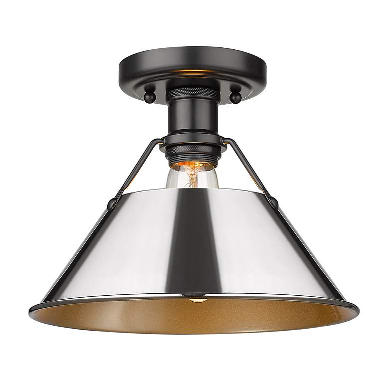 Image 2 Orwell 10" Wide Flush Mount in Matte Black with Chrome more views