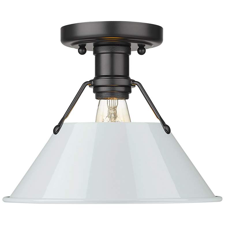 Image 1 Orwell 10" Wide Flush Mount in Matte Black with Dusky Blue