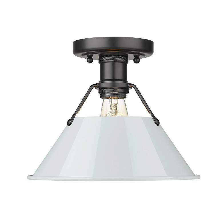 Image 2 Orwell 10" Wide Flush Mount in Matte Black with Dusky Blue more views