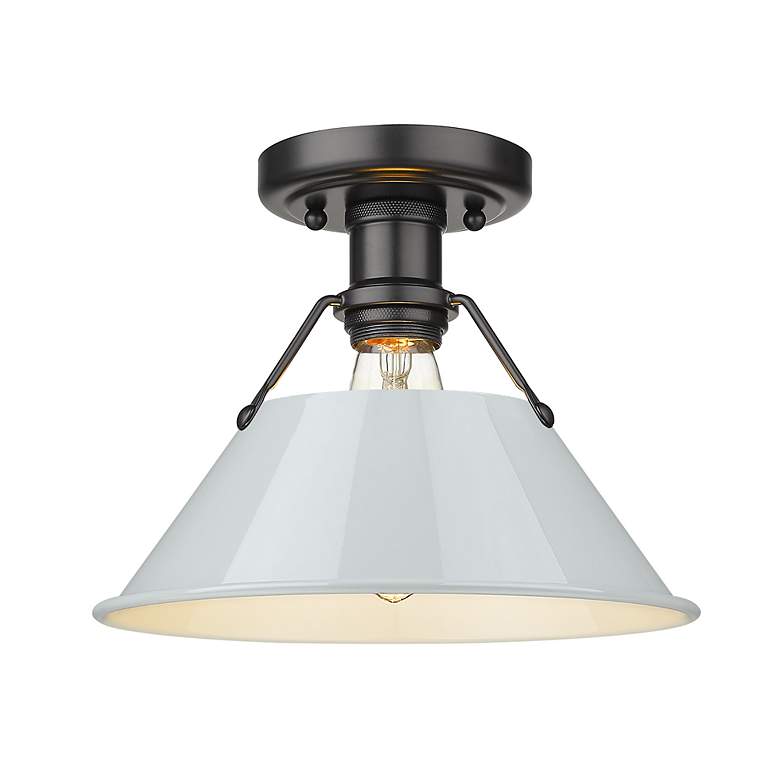 Image 3 Orwell 10" Wide Flush Mount in Matte Black with Dusky Blue more views
