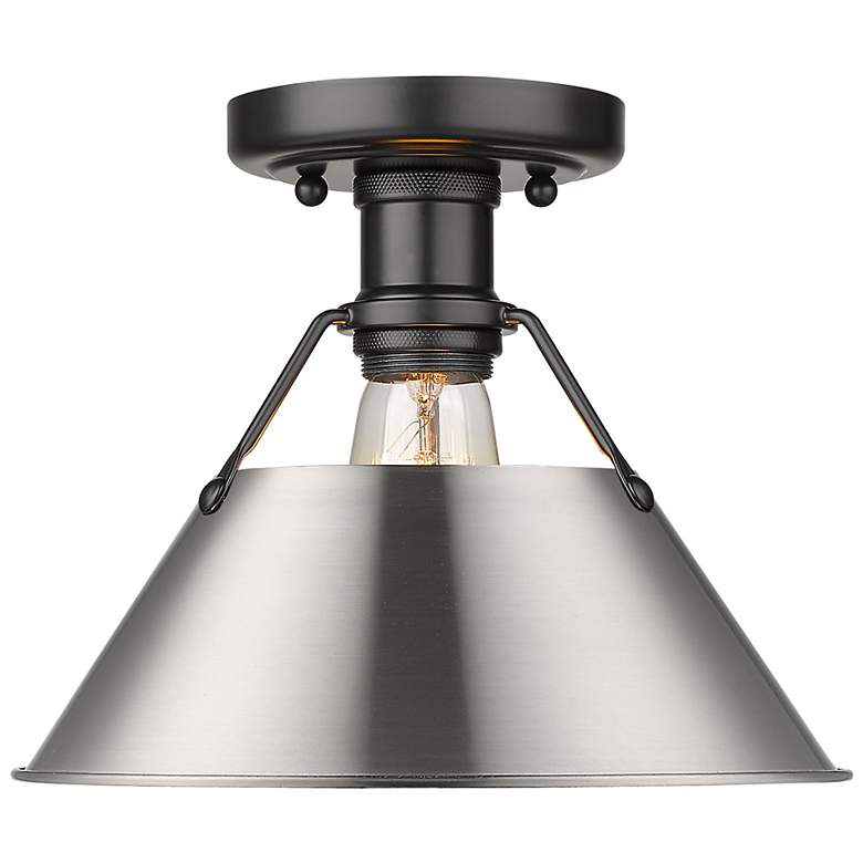 Image 1 Orwell 10" Wide Flush Mount in Matte Black with Pewter