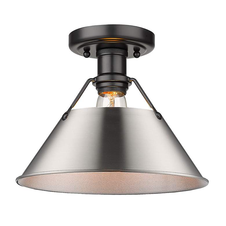 Image 2 Orwell 10" Wide Flush Mount in Matte Black with Pewter more views