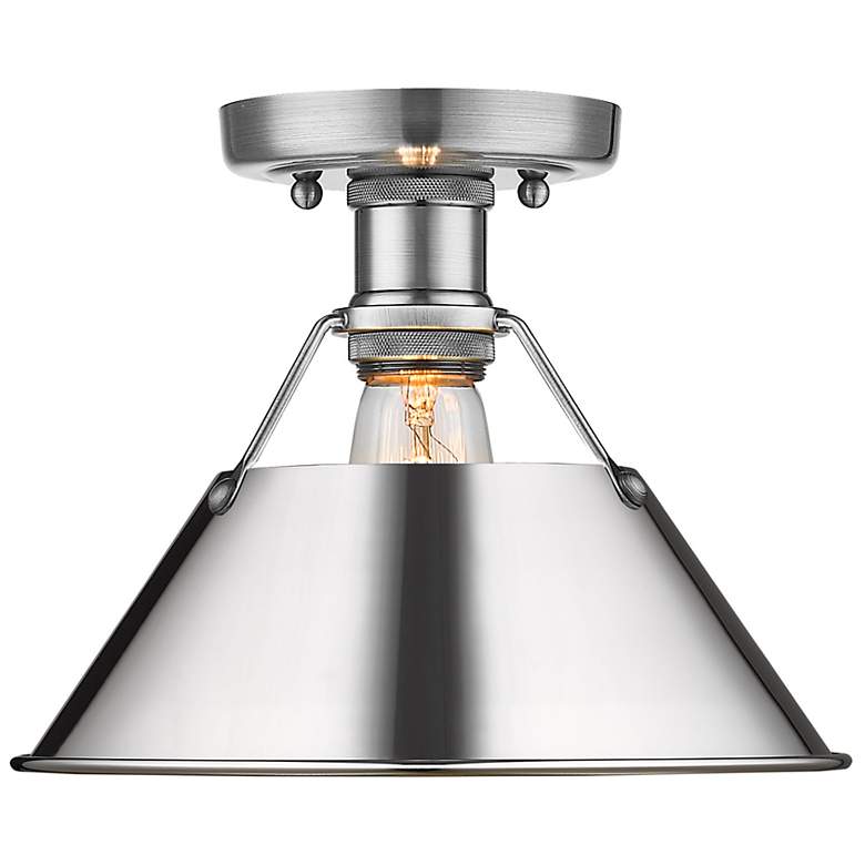 Image 1 Orwell 10" Wide Flush Mount in Pewter with Chrome