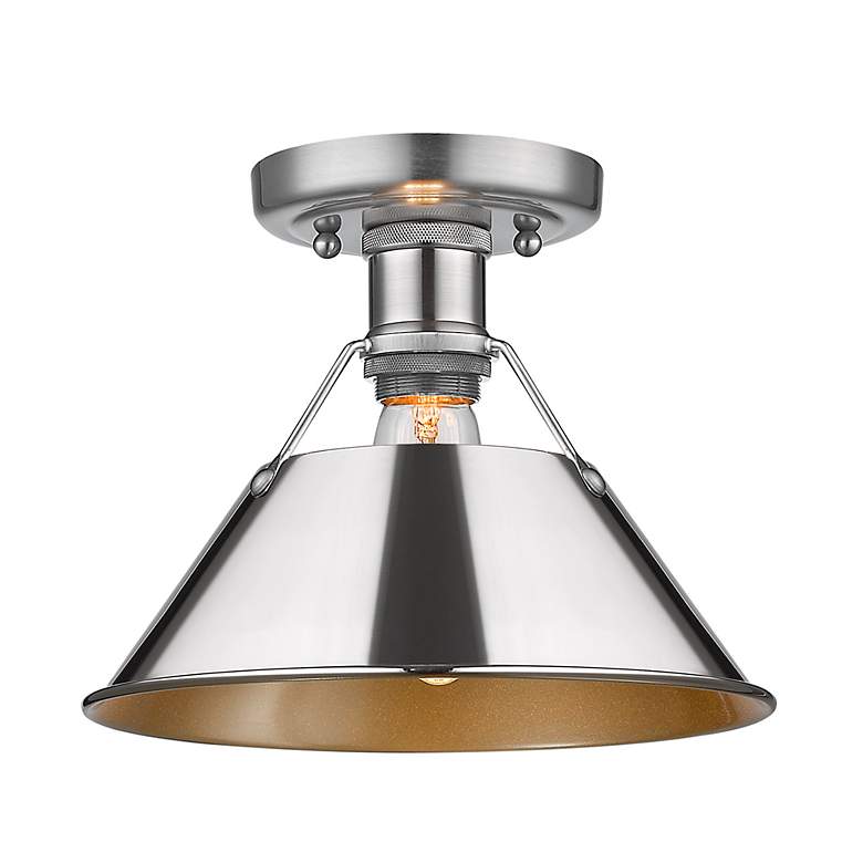 Image 2 Orwell 10" Wide Flush Mount in Pewter with Chrome more views