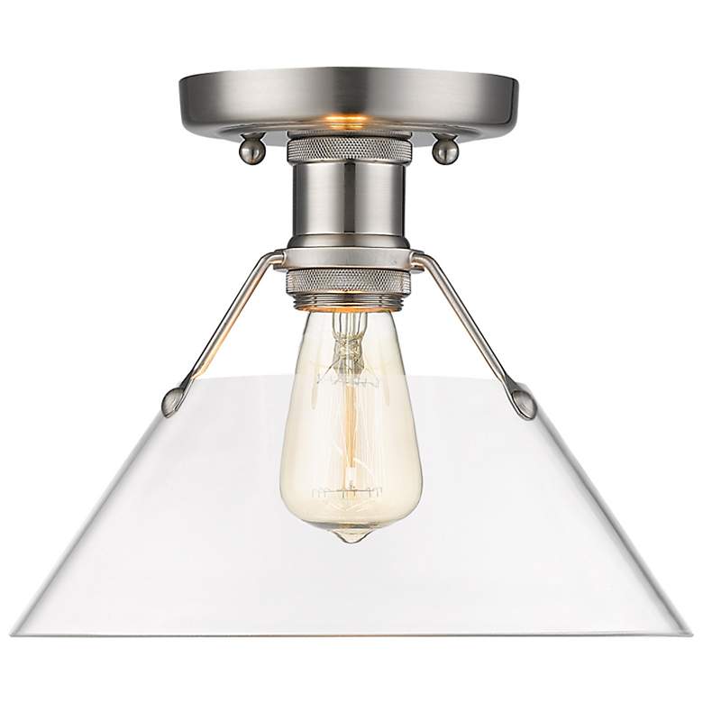 Image 1 Orwell 10" Wide Flush Mount in Pewter with Clear Glass