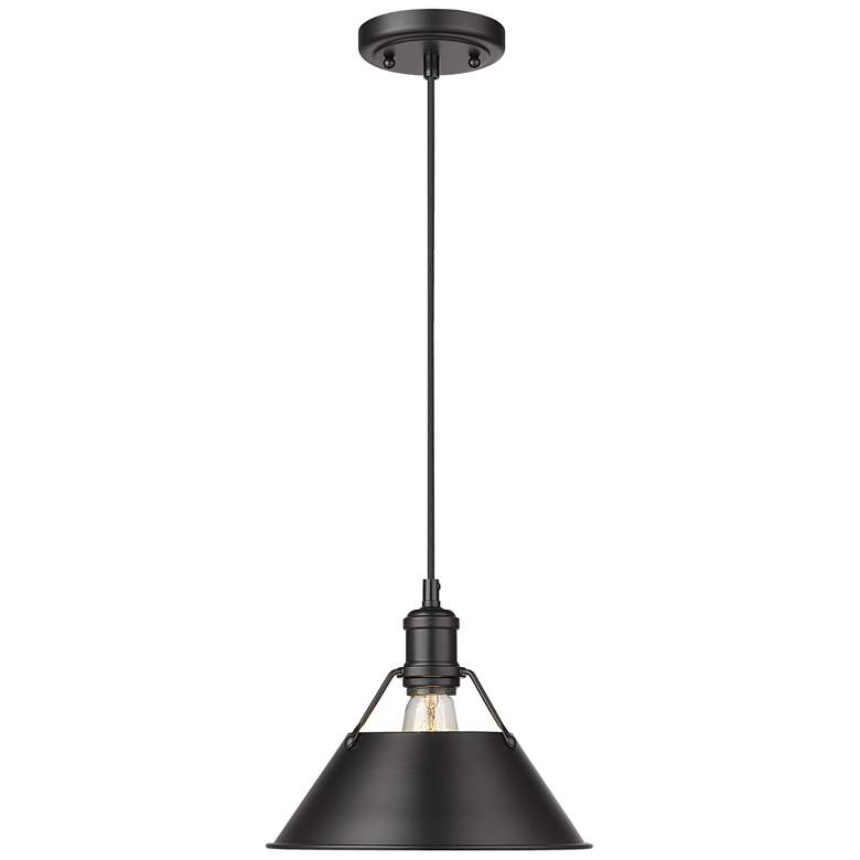 Image 1 Orwell 10" Wide Matte Black 1-Light Mini Pendant with Matte Black Shad