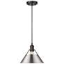 Orwell 10" Wide Matte Black 1-Light Mini Pendant with Pewter Shade