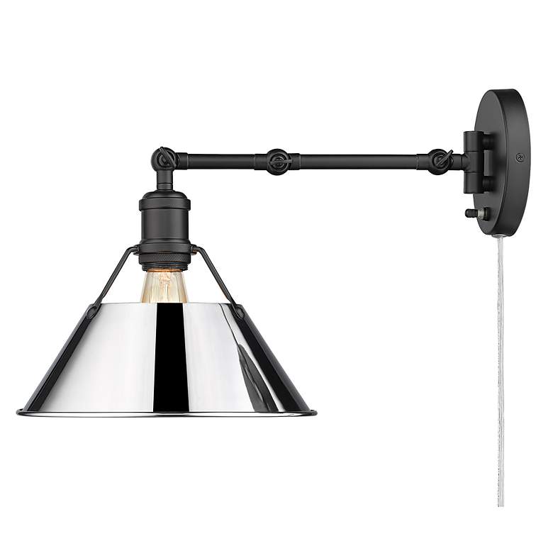 Image 2 Orwell 10" Wide Matte Black 1-Light Swing Arm with Chrome more views