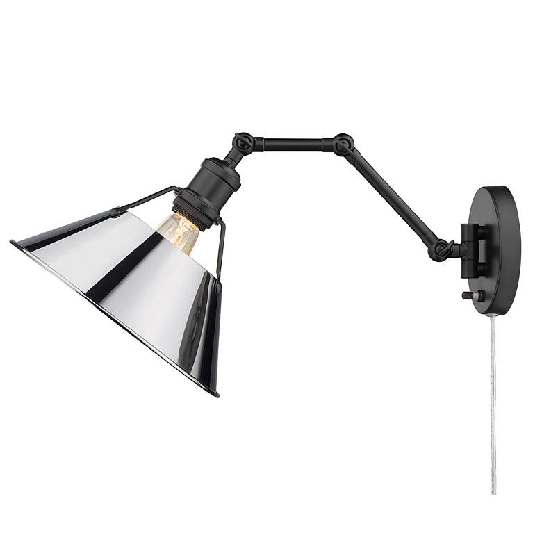 Image 4 Orwell 10" Wide Matte Black 1-Light Swing Arm with Chrome more views