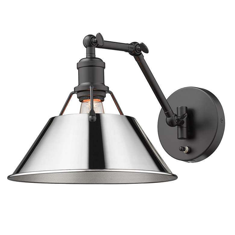 Image 5 Orwell 10" Wide Matte Black 1-Light Swing Arm with Chrome more views