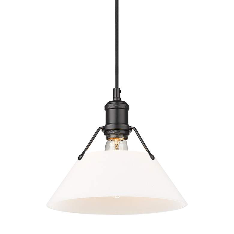 Image 3 Orwell 10" Wide Matte Black Mini Pendant w/ Opal Glass Shade more views