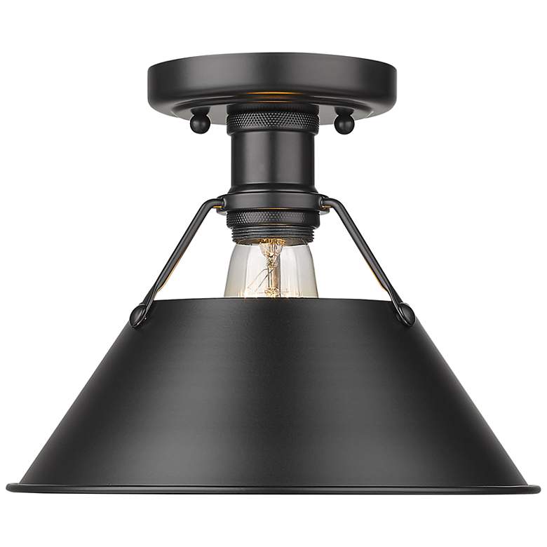 Image 1 Orwell 10" Wide Matte Black Steel Ceiling Light