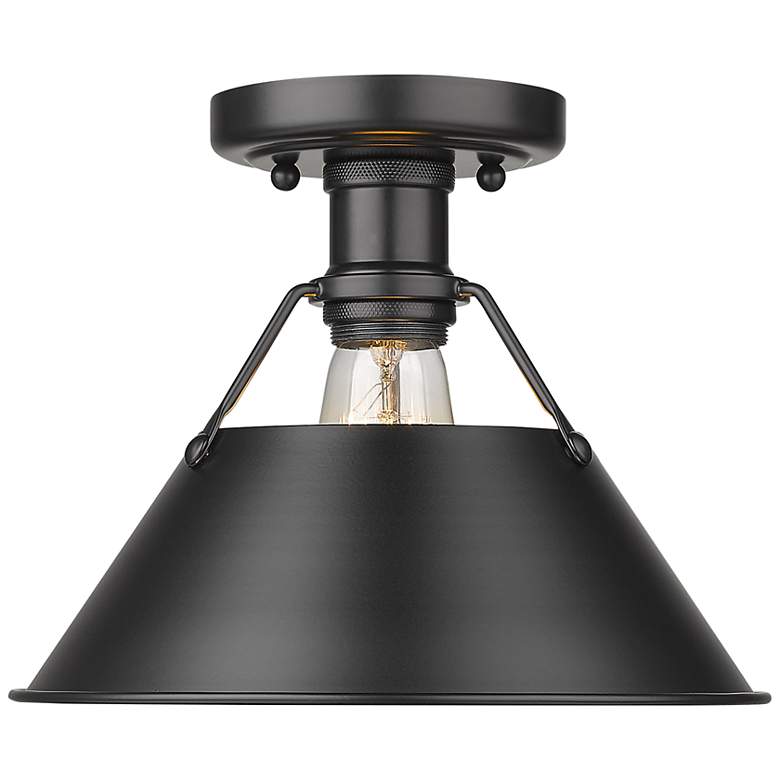 Image 1 Orwell 10 inch Wide Matte Black Steel Ceiling Light