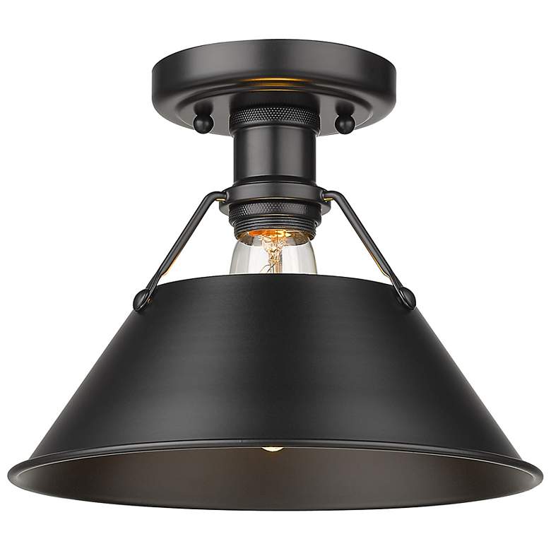 Image 3 Orwell 10 inch Wide Matte Black Steel Ceiling Light more views