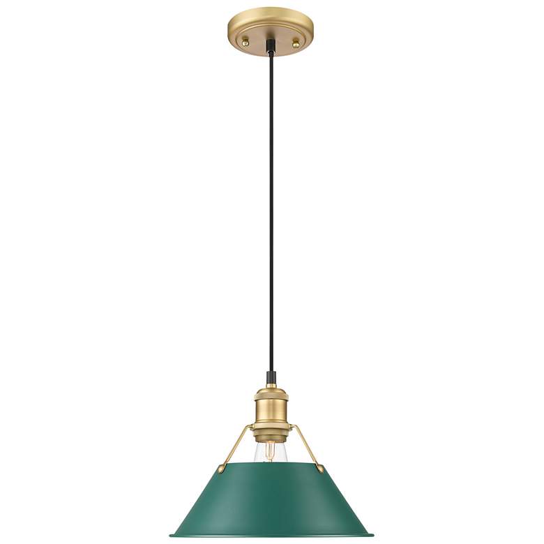 Image 1 Orwell 10" Wide Medium Pendant in Brushed Champagne Bronze with Pine G