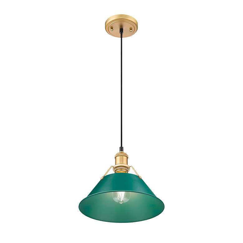 Image 3 Orwell 10" Wide Medium Pendant in Brushed Champagne Bronze with Pine G more views
